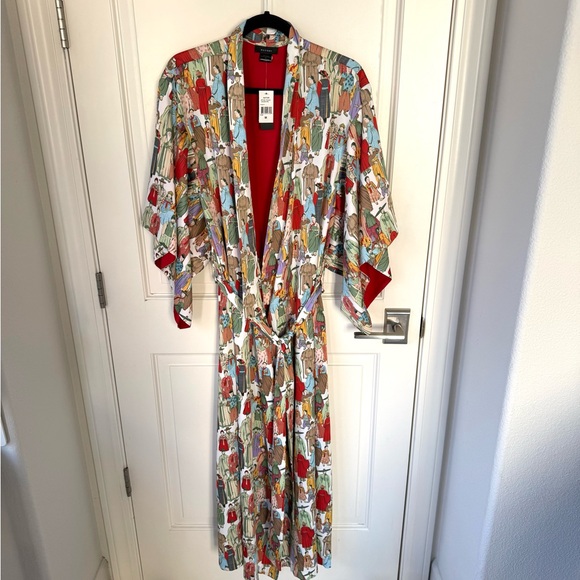 Natori Other - Natori Dynasty Kimono Sleeve Long Robe with Tie - NEW WITH TAGS - Medium